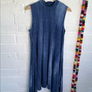 Bethany Blue Sleeveless Tie Dye Ombre Shift Dress sz L